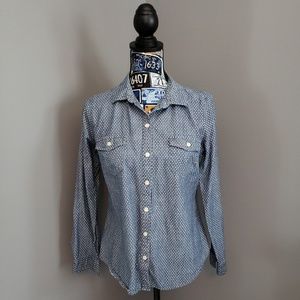 Women’s Old Navy Denim Polka Dot Button Down Shirt